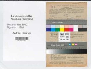 Entnazifizierung Heinrich Andrae, geb. 14.04.1894 (Angestellter)