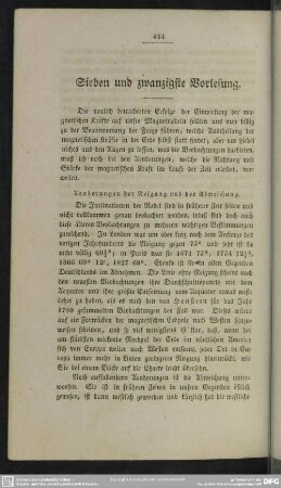 Sieben und zwanzigste Vorlesung