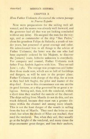 Chapter X. How father Urdaneta discovered the return passage to Nueva Espana