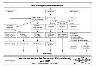 Verfahrensketten der Ernte- und Konservierung von CCM (nach RATSCHOW und MATTHIAS, 1997)