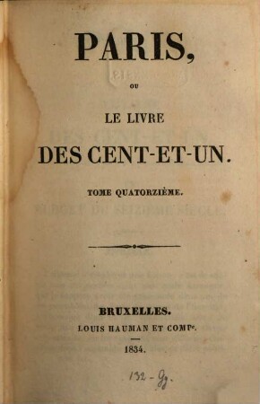 Paris, ou le livre des cent-et-un, 14