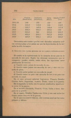 3) Efectos del papel moneda en el cambio internacional