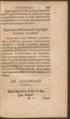 De Vocabulo Fidei.