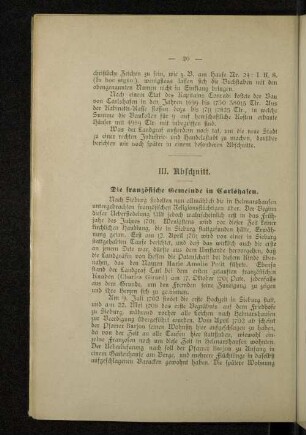 III. Abschnitt. Die französische Gemeinde in Carlshafen.