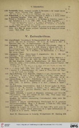 V. Zeitschriften (Nr. 1042 - 1126)