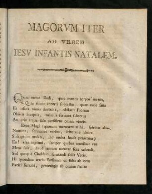 Magorvm Iter Ad Verbem Iesv Infantis Natalem.