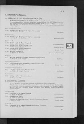 Lehrveranstaltungen