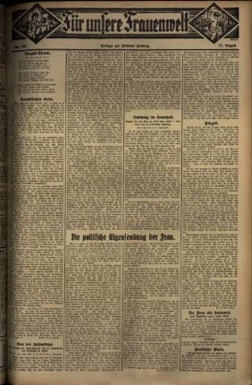 Zweite Ausgabe vom Freitag, den 22. August 1930.