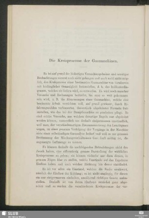 Die Kreisprocesse der Gasmaschinen