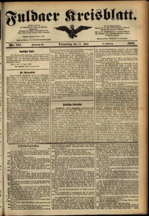 Ausgabe vom Donnerstag, den 17. Juni 1909.