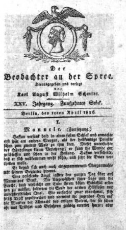 15. Stueck, 10. April 1826