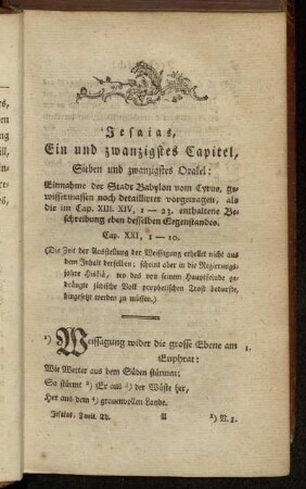 Ein und zwanzigstes Capitel, Sieben und zwanzigstes Orakel