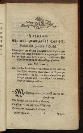 Ein und zwanzigstes Capitel, Sieben und zwanzigstes Orakel
