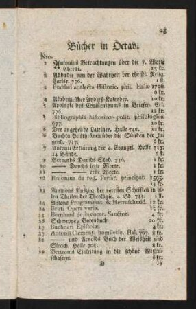 25-67, Bücher in Octav.