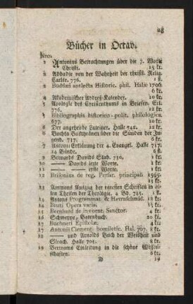 25-67, Bücher in Octav.