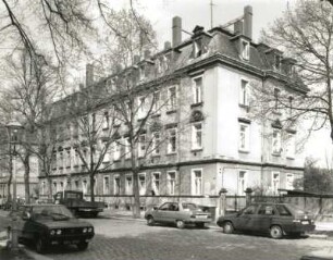 Dresden-Pieschen, Hubertusstraße 52/50. Doppelwohnhaus (um 1895). Straßenansicht