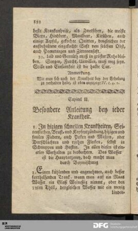 Capitel II. Besondere Anleitung bey ieder Krankheit.