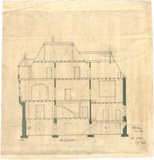 Billing, Hermann; Karlsruhe, Jahnstr. 24; Haus Lieber - Längsschnitt