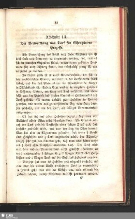 Abschnitt III. Die Verwerthung von Torf für Eisenhütten-Prozesse
