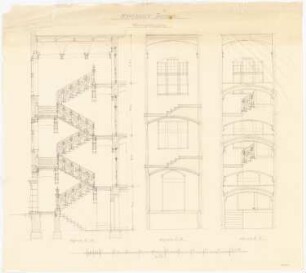 Rathaus, Jauer: Schnitt Haupttreppe 1:50