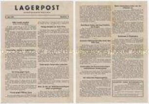 Lagerzeitung des Gefangenenlagers Aversa-Pow-Camp P.W.B. u.a. mit der Meldung über die angebliche Vergiftung Hitlers durch enge Vertraute