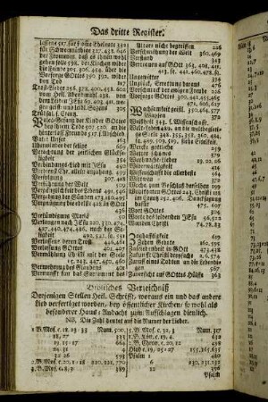 Biblisches Verzeichniß Derjenigen Stellen Heil. Schrifft, woraus ein und das andere Lied verfertiget worden, bey öffentlicher Kirche- so wohl als besonderer Haus-Andacht zum Aufschlagen dienlich.