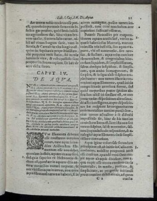 Caput IV. De Aqua.