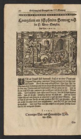 Evangelium am sechzehenden Sonntag nach der H. Drey-Einigkeit. ...