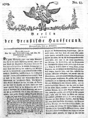 No. 85., 21. Oktober 1809