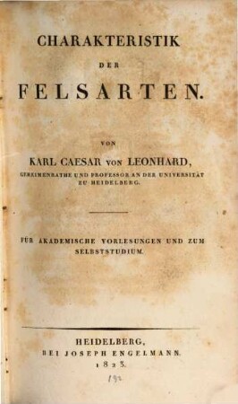 Charakteristik der Felsarten : für akademische Vorlesungen und zum Selbststudium, 1. Ungleichartige Gesteine