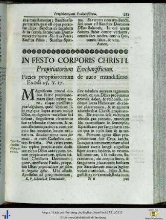 In Festo Corporis Christi.