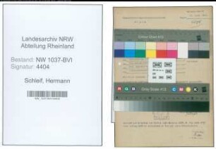 Entnazifizierung Hermann Schleif , geb. 06.06.1897 (Stadtinspektor)