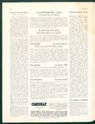 Cine norteamericano, cine español, cine alemán, cine nacional