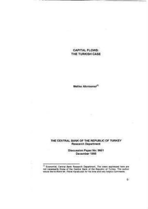 Capital Flows: The Turkish Case