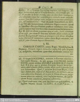§ XI. Sub Carolo Canuti