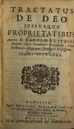Tractatus de Deo ipsiusque proprietatibus, 2