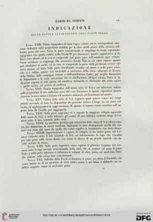 Indicazione delle tavole appartenenti alla parte terza