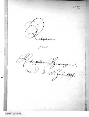 Rheinbundakte (Ratifikation Hohenzollern-Sigmaringen)