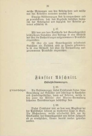 Fünfter Abschnitt. Schlußbestimmungen