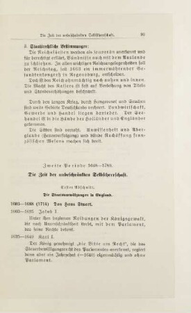 Zweite Periode 1648-1789. Die Zeit der unbeschränkten Selbstherrschaft
