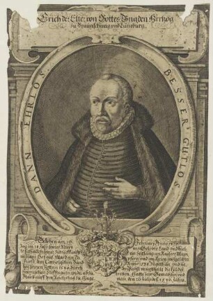 Bildnis des Erich der Elter Hertzog zu Braunschweig vnd Lüneburg