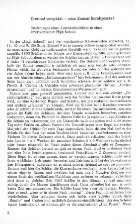Dreimal verspätet - eine Zensur herabgesetzt