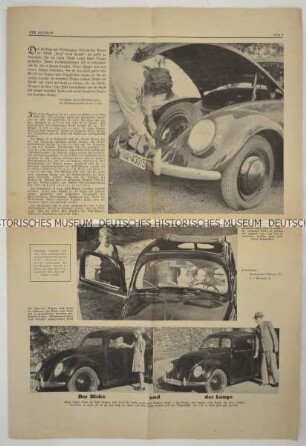 Doppelseite der Tageszeitung der Deutschen Arbeitsfront "Der Angriff" zum KdF-Wagen und zur ersten KdF-Reise nach Griechenland
