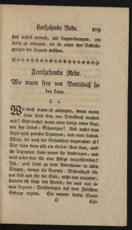Funfzehende Rede. Wie mann frey von Betrübniß leben kann