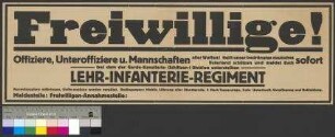 Werbeplakat für den Eintritt in das Lehr-Infanterie-Regiment bei der Gardekavallerie-Schützendivision