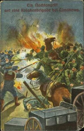 Ein Nachtangriff auf eine Kosakenbrigade bei Limanowa.
