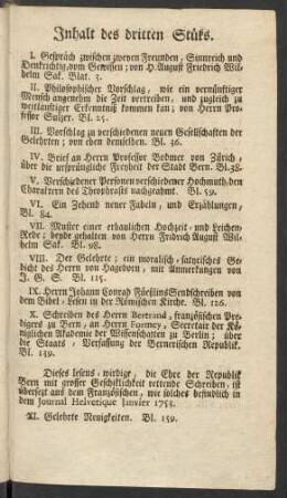 Inhalt des dritten Stüks