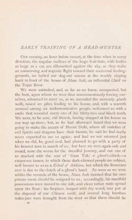 Early training of a head-hunter