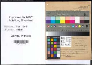 Entnazifizierung Wilhelm Zervos , geb. 28.01.1905 (Molkereifachmann)