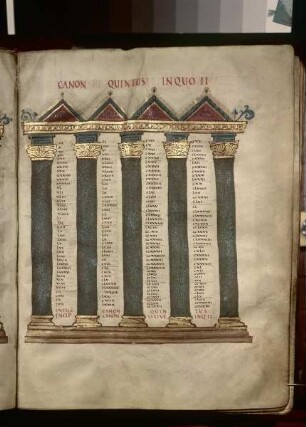 Schatzkammer-Evangeliar — Kanontafel, Folio 12recto